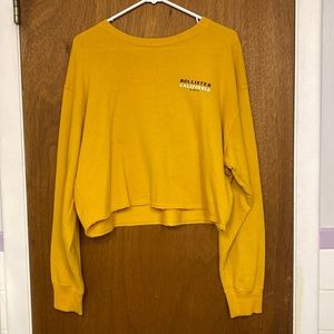 Yellow, graphic, “Wild Spirts Roam Free” cropped long sleeve, barely worn